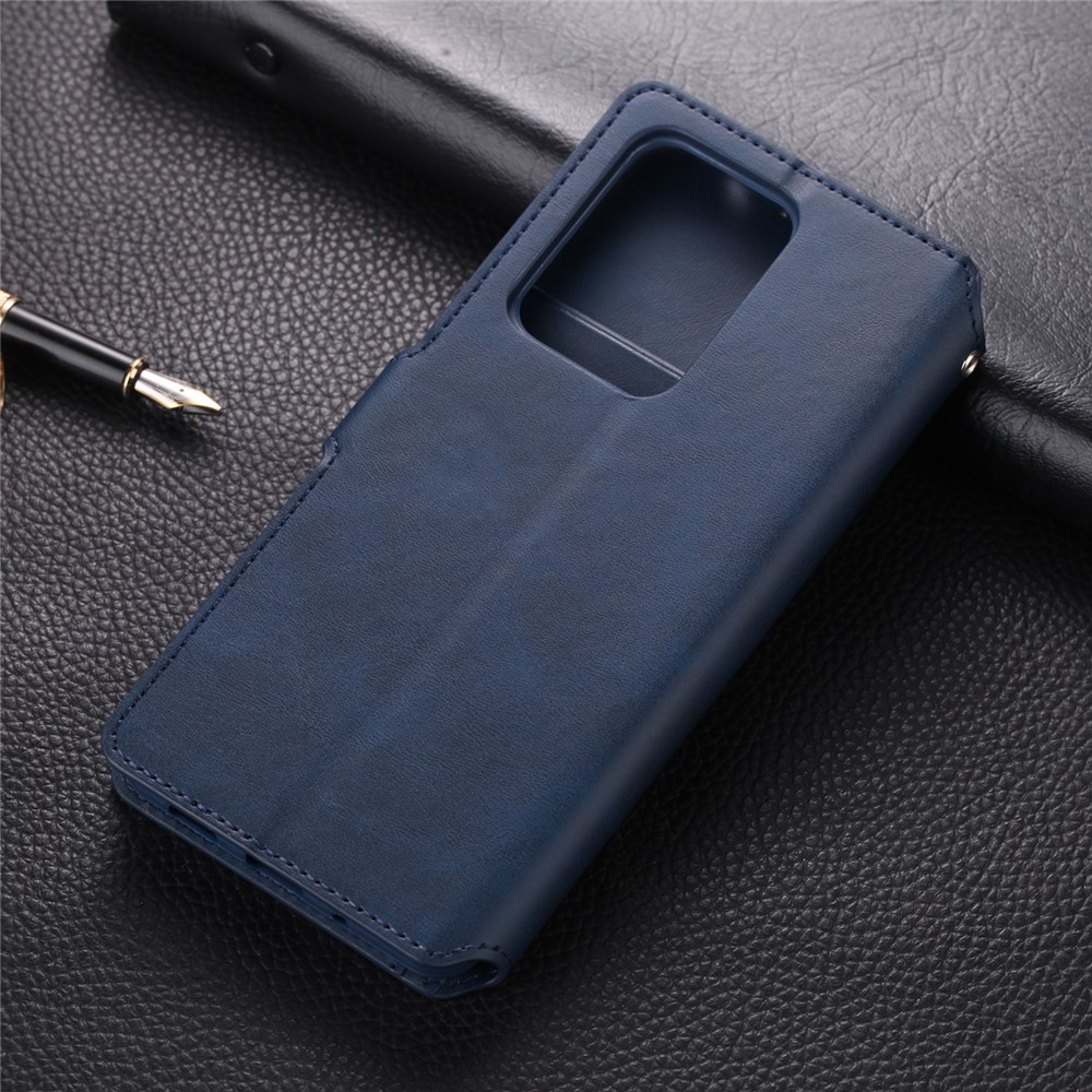 El Caso Del Soporte De Cuero Cartera De Azns Para Samsung Galaxy S11e - Azul-2