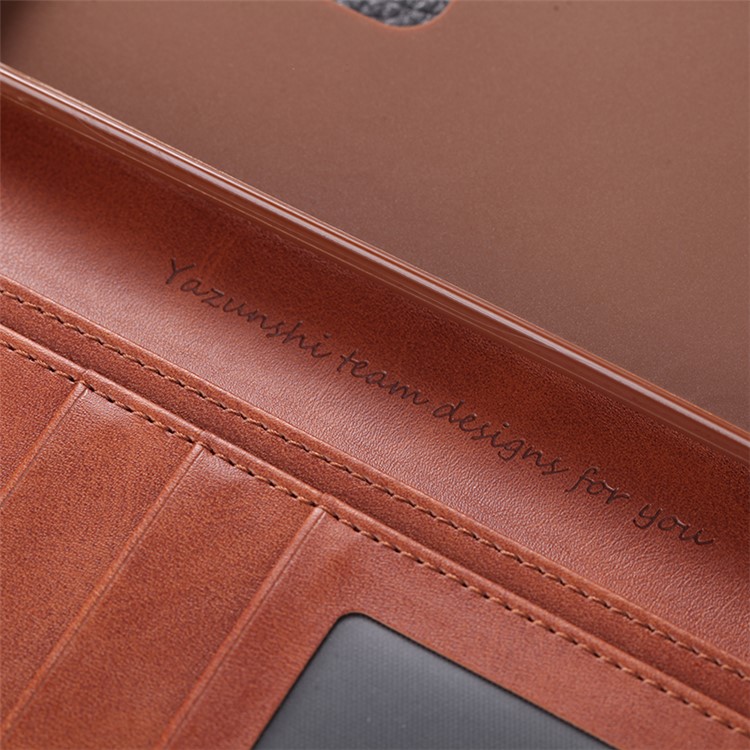 AZNS Wallet Leather Stand Cover Case for Samsung Galaxy S20 Ultra - Brown-10