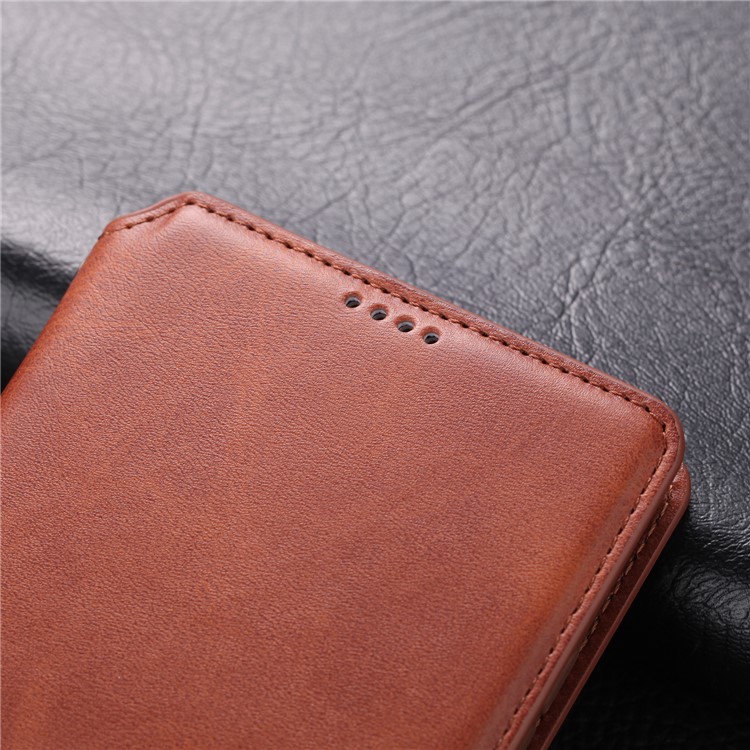 AZNS Wallet Leather Stand Cover Case for Samsung Galaxy S20 Ultra - Brown-3