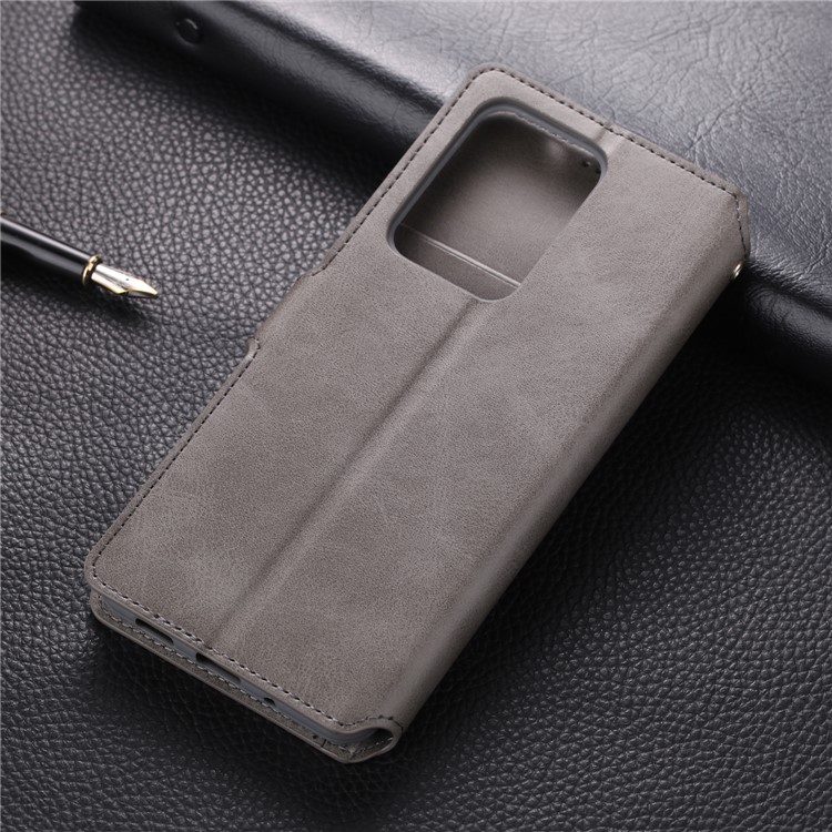 Case de Cubierta de Cuero de Billetera AZNS Para Samsung Galaxy S20 Ultra - Gris-2