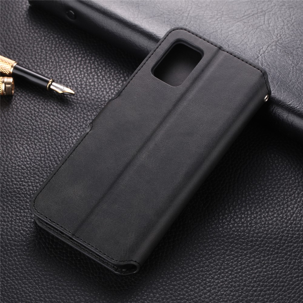 AZNS Leather Wallet Stand Phone Protective Cover for Samsung Galaxy A71 - Black-2