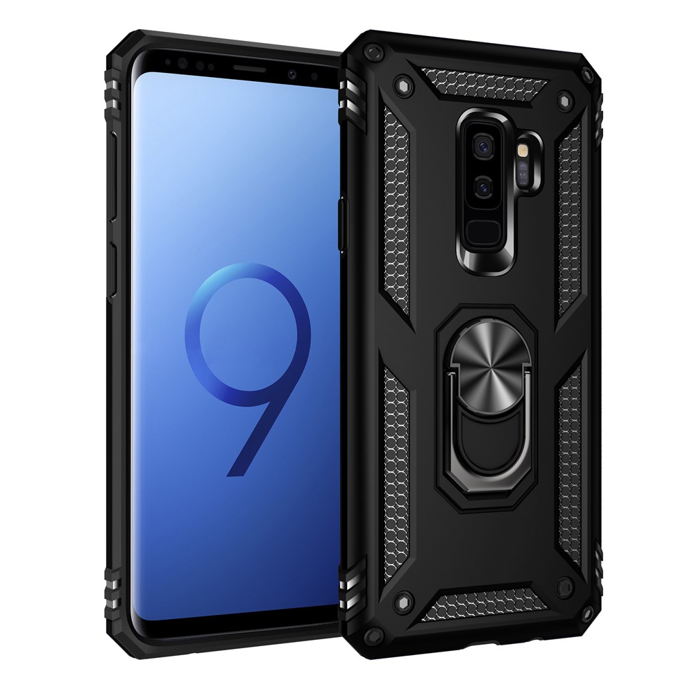 Armor PC+TPU Hybrid Shell with Kickstand for Samsung Galaxy S9 Plus/S9+ - Black