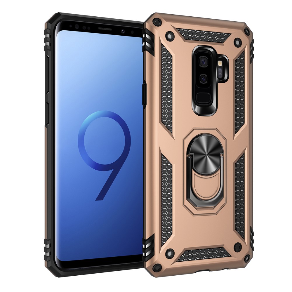 Armor PC+TPU Hybrid Shell with Kickstand for Samsung Galaxy S9 Plus/S9+ - Gold