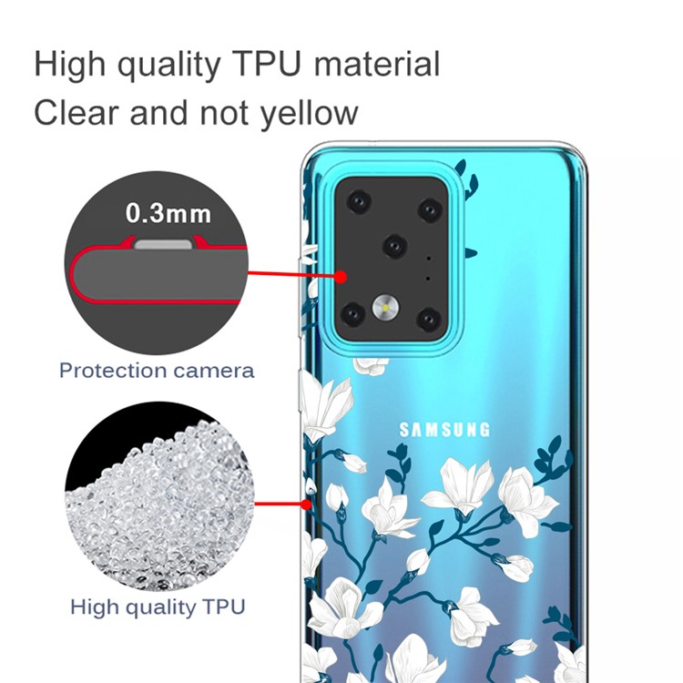 Pattern Printing TPU Case for Samsung Galaxy S20 Ultra - Flower-4
