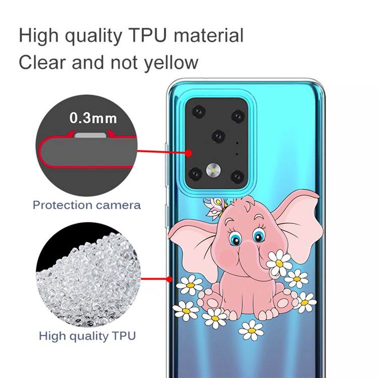 Pattern Printing TPU Case for Samsung Galaxy S20 Ultra - Elephant-2