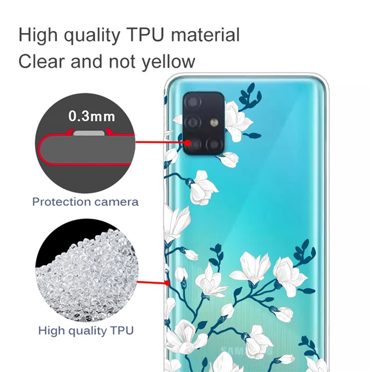 Pattern Printing TPU Cell Phone Case for Samsung Galaxy A51 - Flower-2