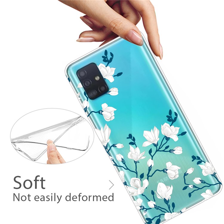 Impressão de Padrão TPU Cell Case Para Samsung Galaxy A51 - Flor