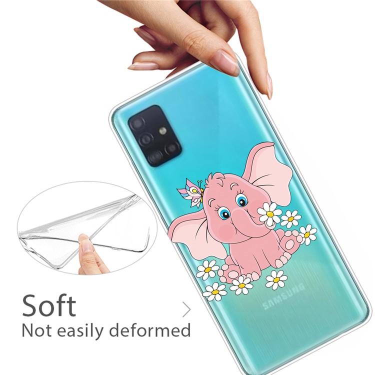 Pattern Printing TPU Cell Phone Case for Samsung Galaxy A51 - Elephant-3