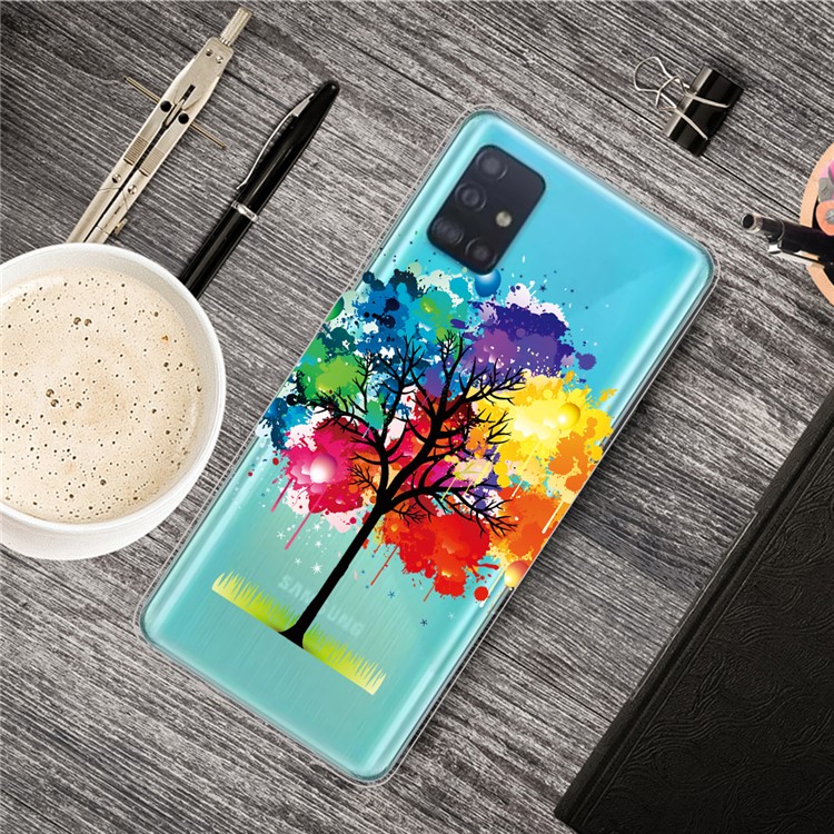 Pattern Printing TPU Cell Phone Case for Samsung Galaxy A51 - Colorized Tree-5