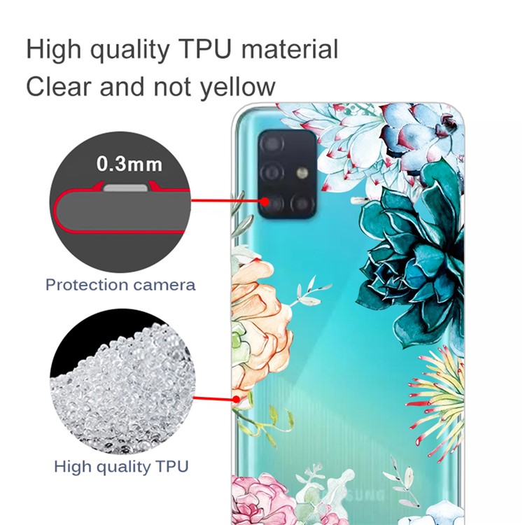 Pattern Printing TPU Cell Phone Case for Samsung Galaxy A51 - Colorized Flower-2