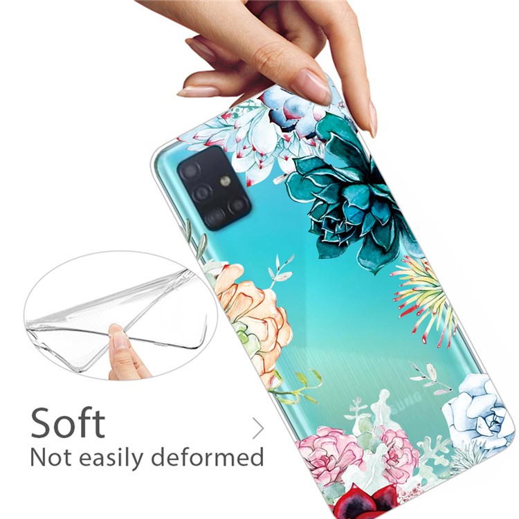 Pattern Printing TPU Cell Phone Case for Samsung Galaxy A51 - Colorized Flower-3