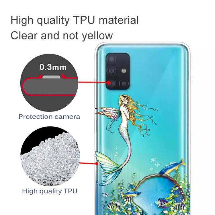 Pattern Printing TPU Cell Phone Case for Samsung Galaxy A51 - Mermaid-2
