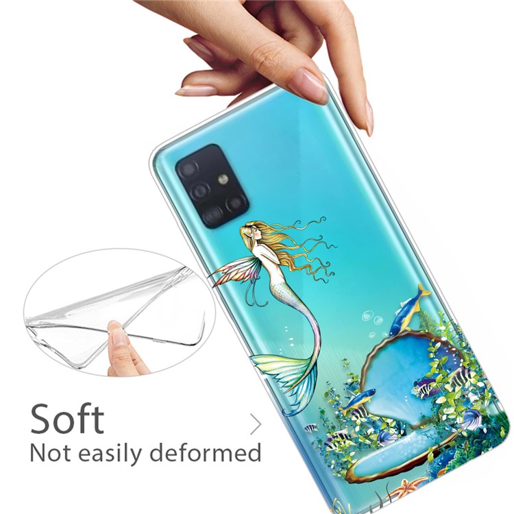 Pattern Printing TPU Cell Phone Case for Samsung Galaxy A51 - Mermaid-3