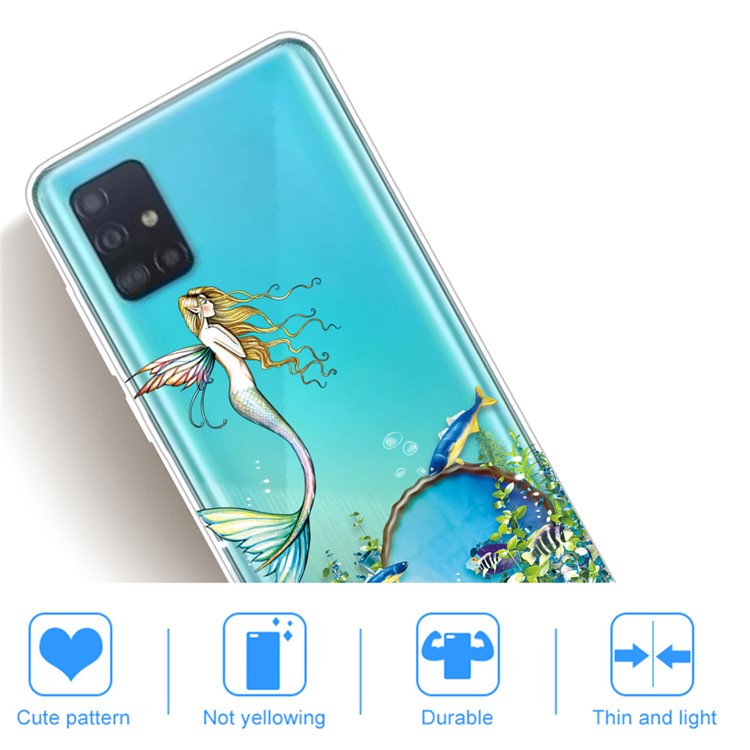 Pattern Printing TPU Cell Phone Case for Samsung Galaxy A51 - Mermaid-4