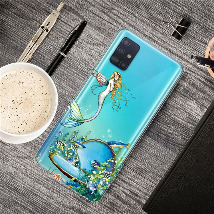 Pattern Printing TPU Cell Phone Case for Samsung Galaxy A51 - Mermaid-5