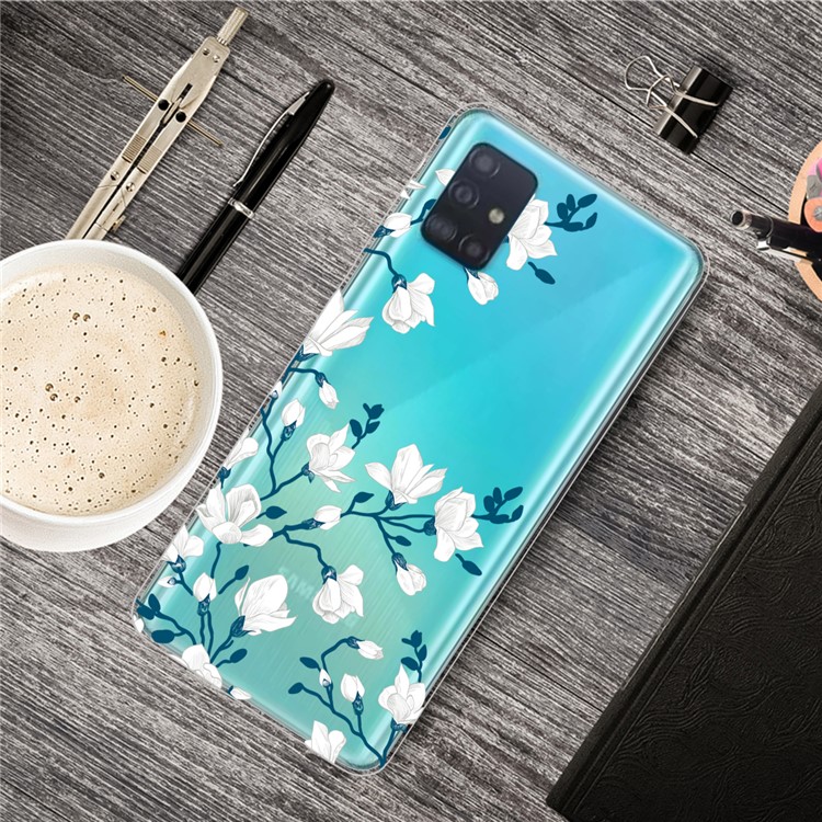 Pattern Printing TPU Phone Case Covering for Samsung Galaxy A71 - Flower-5