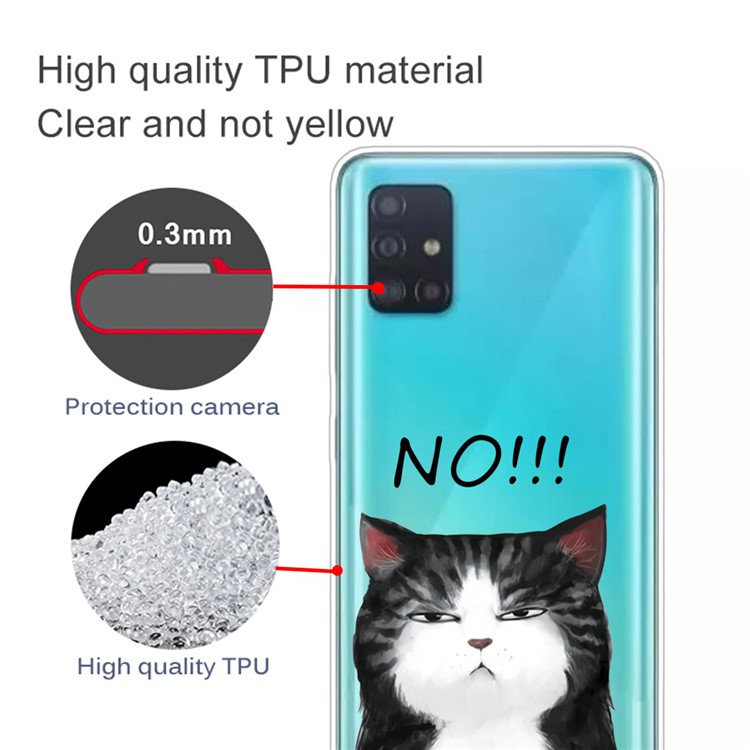 Pattern Printing TPU Phone Case Covering for Samsung Galaxy A71 - Cat-2