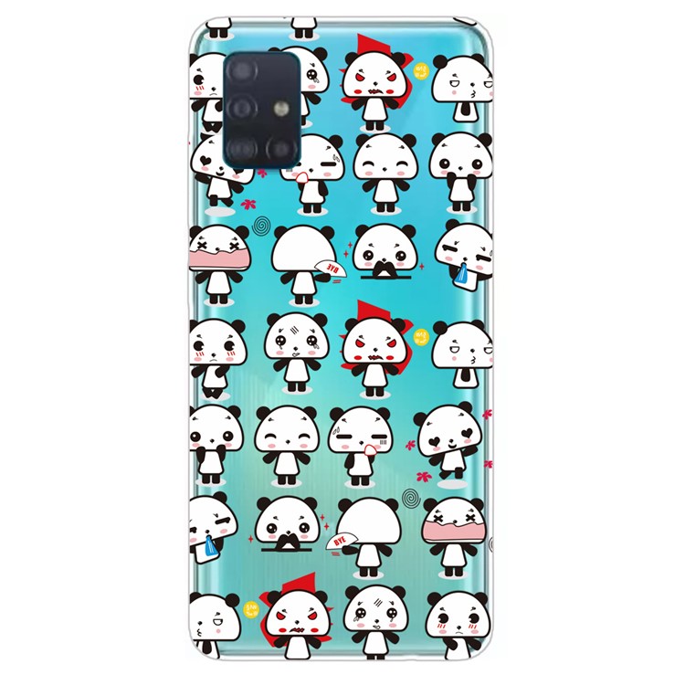 Pattern Printing TPU Phone Case Covering for Samsung Galaxy A71 - Little Pandas-1