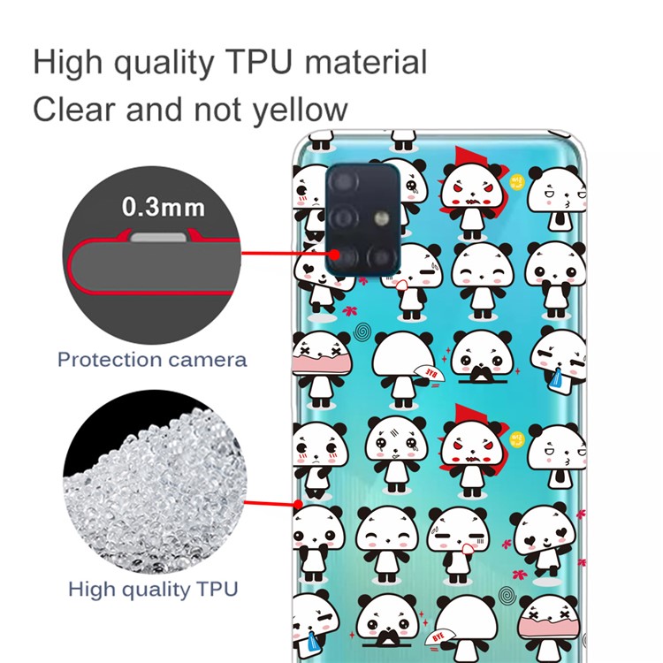 Pattern Printing TPU Phone Case Covering for Samsung Galaxy A71 - Little Pandas-2