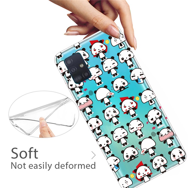 Pattern Printing TPU Phone Case Covering for Samsung Galaxy A71 - Little Pandas-3
