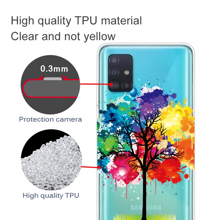 Impression de Motif TPU Couvre de Téléphones Pour Samsung Galaxy A71 - Arbre Colorisé-2