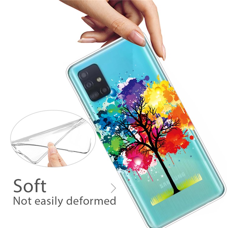 Impression de Motif TPU Couvre de Téléphones Pour Samsung Galaxy A71 - Arbre Colorisé-3