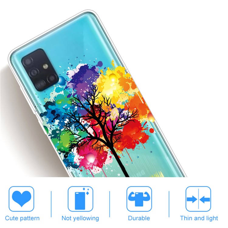 Impression de Motif TPU Couvre de Téléphones Pour Samsung Galaxy A71 - Arbre Colorisé-4