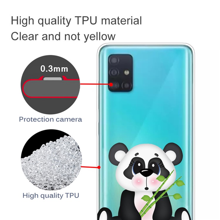 Pattern Printing TPU Phone Case Covering for Samsung Galaxy A71 - Big Panda-2