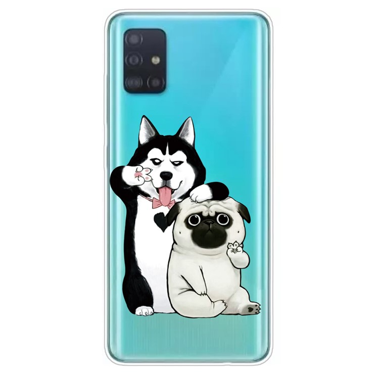Pattern Printing TPU Phone Case Covering for Samsung Galaxy A71 - Dogs-1
