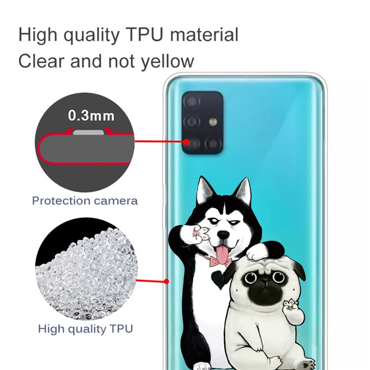 Pattern Printing TPU Phone Case Covering for Samsung Galaxy A71 - Dogs-2