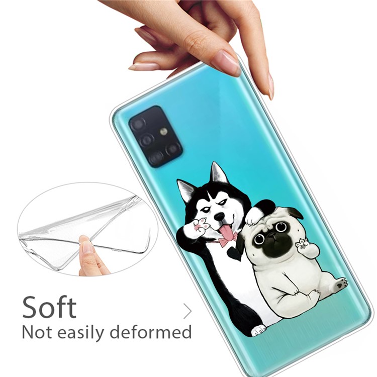 Pattern Printing TPU Phone Case Covering for Samsung Galaxy A71 - Dogs-3
