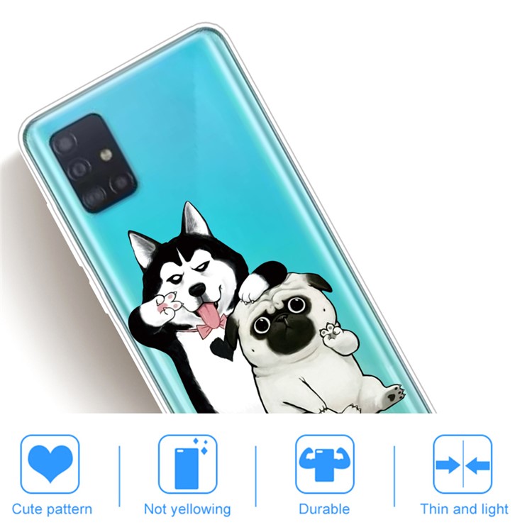 Pattern Printing TPU Phone Case Covering for Samsung Galaxy A71 - Dogs-4