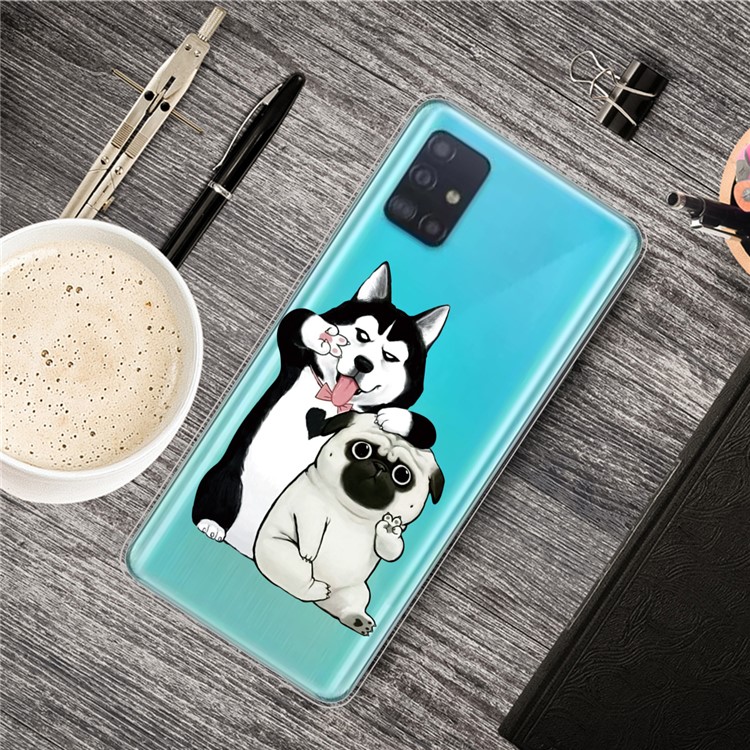 Pattern Printing TPU Phone Case Covering for Samsung Galaxy A71 - Dogs-5