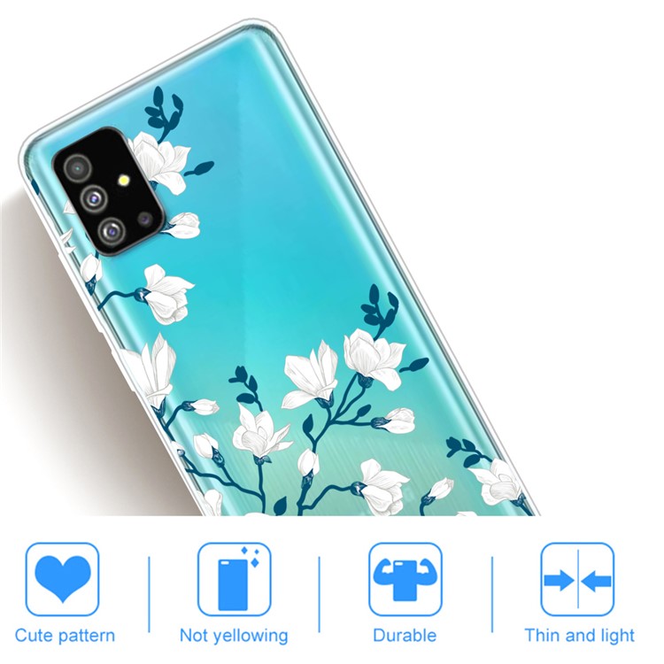 Pattern Printing IMD TPU Phone Case for Samsung Galaxy S20 Plus - White Flower-4