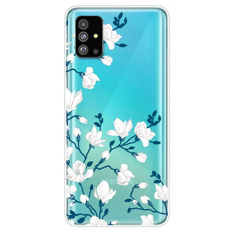 Pattern Printing IMD TPU Back Case for Samsung Galaxy S20 - White Flowers-1
