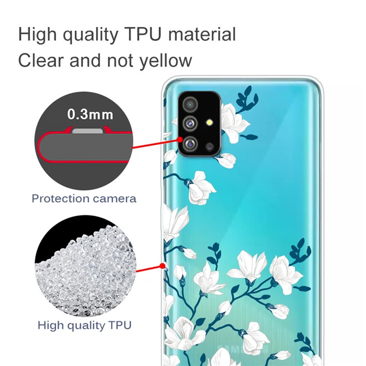 Pattern Printing IMD TPU Back Case for Samsung Galaxy S20 - White Flowers-2
