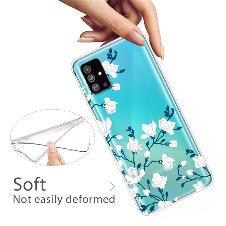 Pattern Printing IMD TPU Back Case for Samsung Galaxy S20 - White Flowers-3