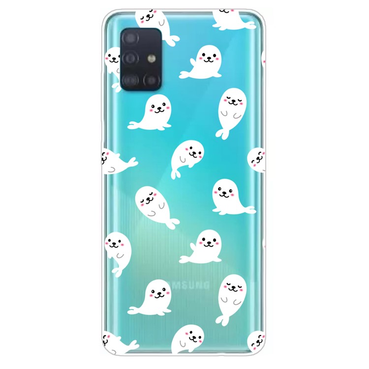 Pattern Printing IMD TPU Back Case for Samsung Galaxy A71 - Dolphin-1