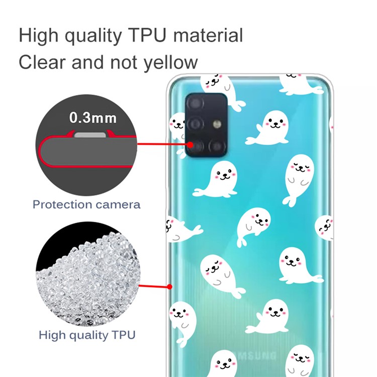 Pattern Printing IMD TPU Back Case for Samsung Galaxy A71 - Dolphin-5