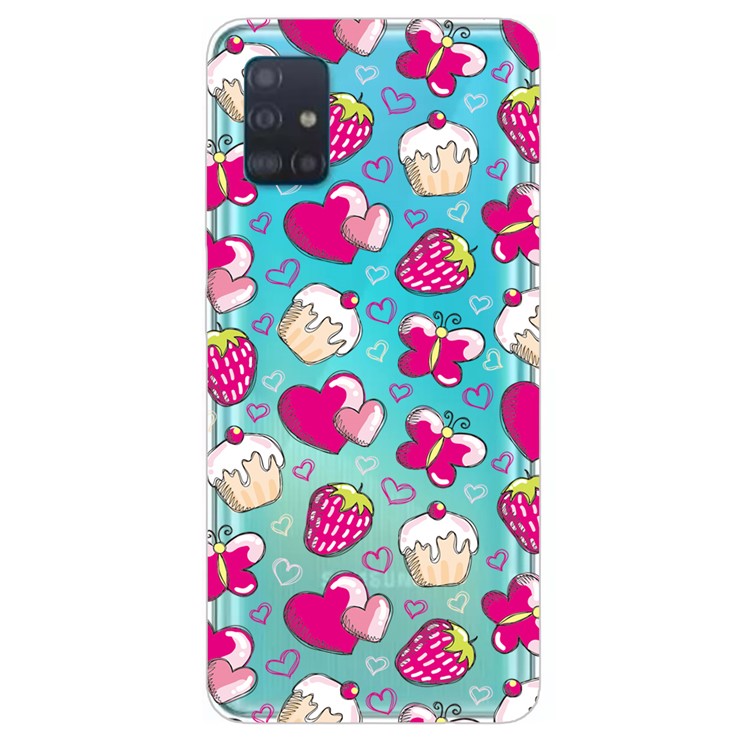 Pattern Printing IMD TPU Back Case for Samsung Galaxy A71 - Heart-1