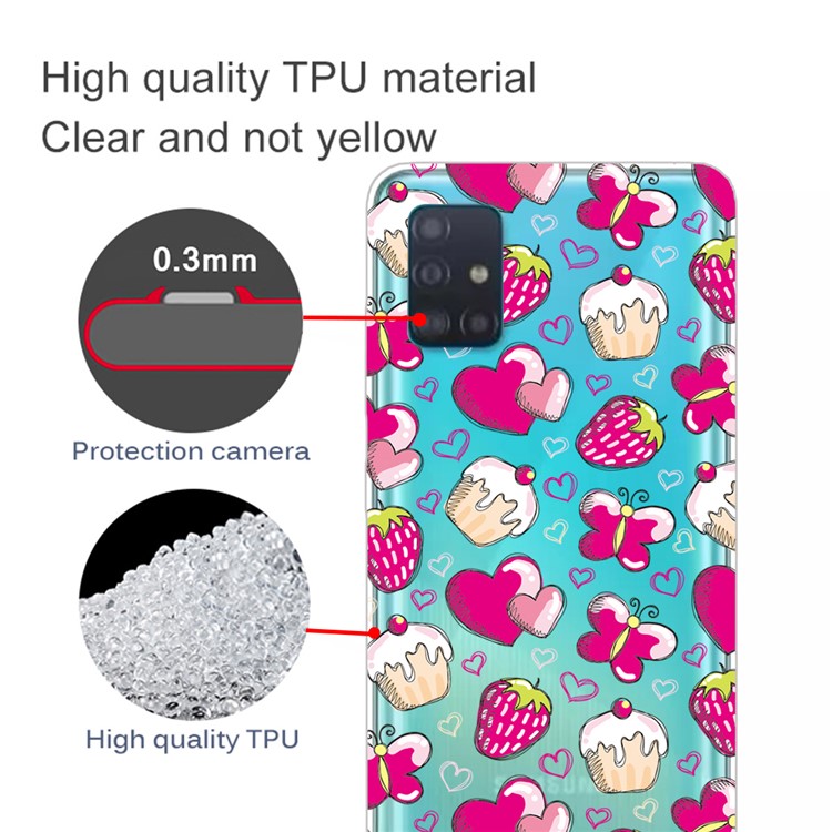 Pattern Printing IMD TPU Back Case for Samsung Galaxy A71 - Heart-2