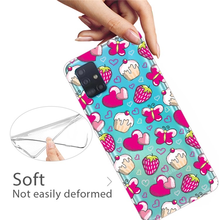 Pattern Printing IMD TPU Back Case for Samsung Galaxy A71 - Heart-3
