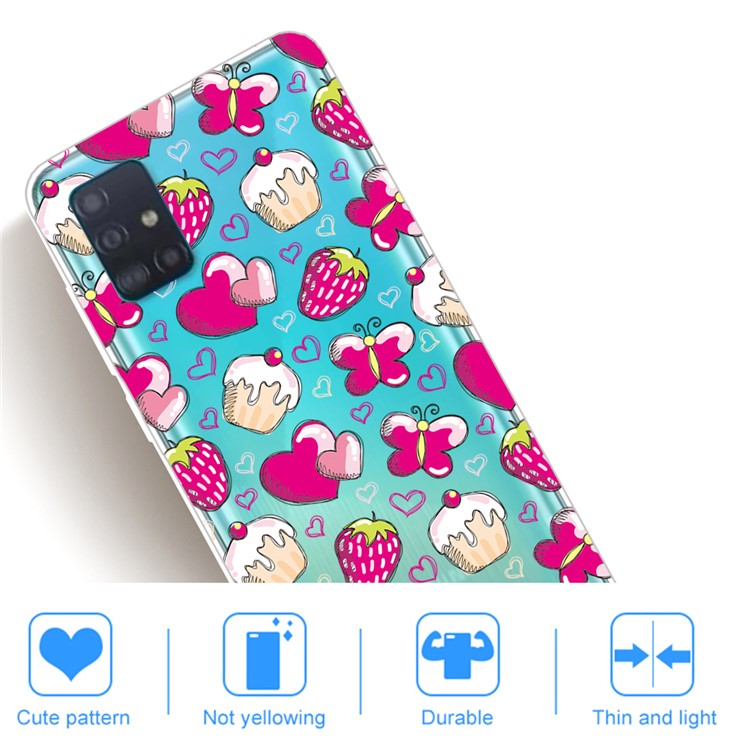 Pattern Printing IMD TPU Back Case for Samsung Galaxy A71 - Heart-4