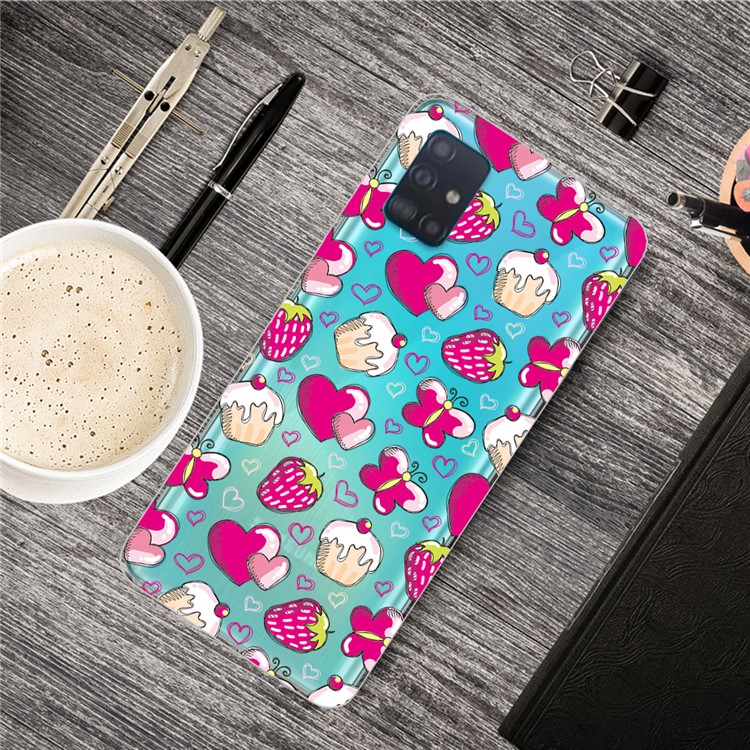 Pattern Printing IMD TPU Back Case for Samsung Galaxy A71 - Heart-5