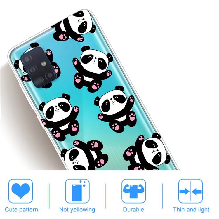 Pattern Printing IMD TPU Back Case for Samsung Galaxy A71 - Panda-4