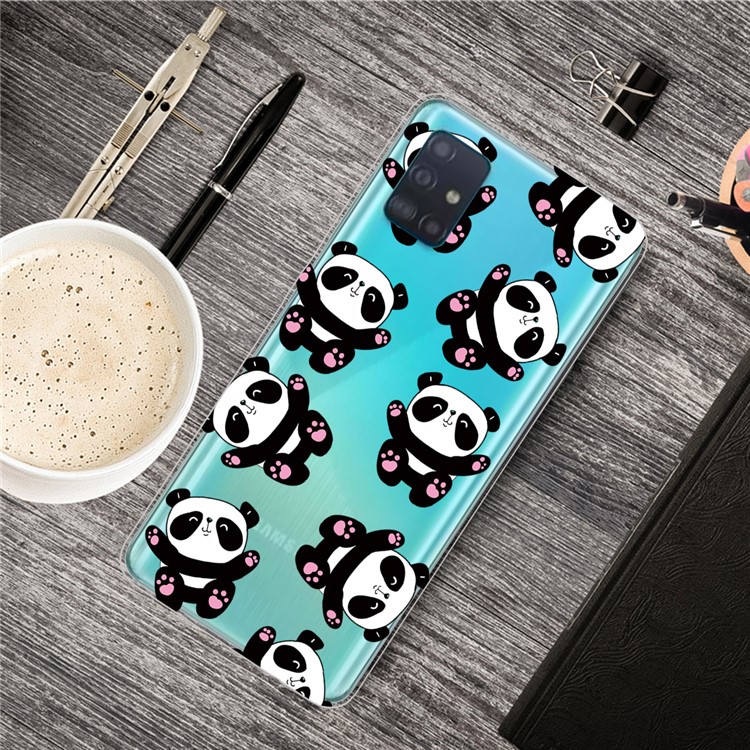 Pattern Printing IMD TPU Back Case for Samsung Galaxy A71 - Panda-5
