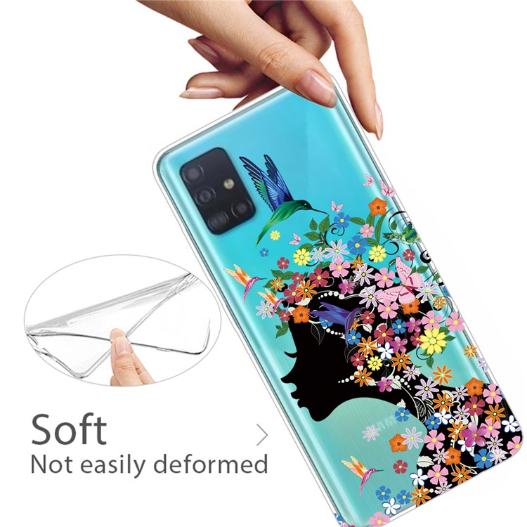 Pattern Printing IMD TPU Back Case for Samsung Galaxy A71 - Flowered Beauty-3