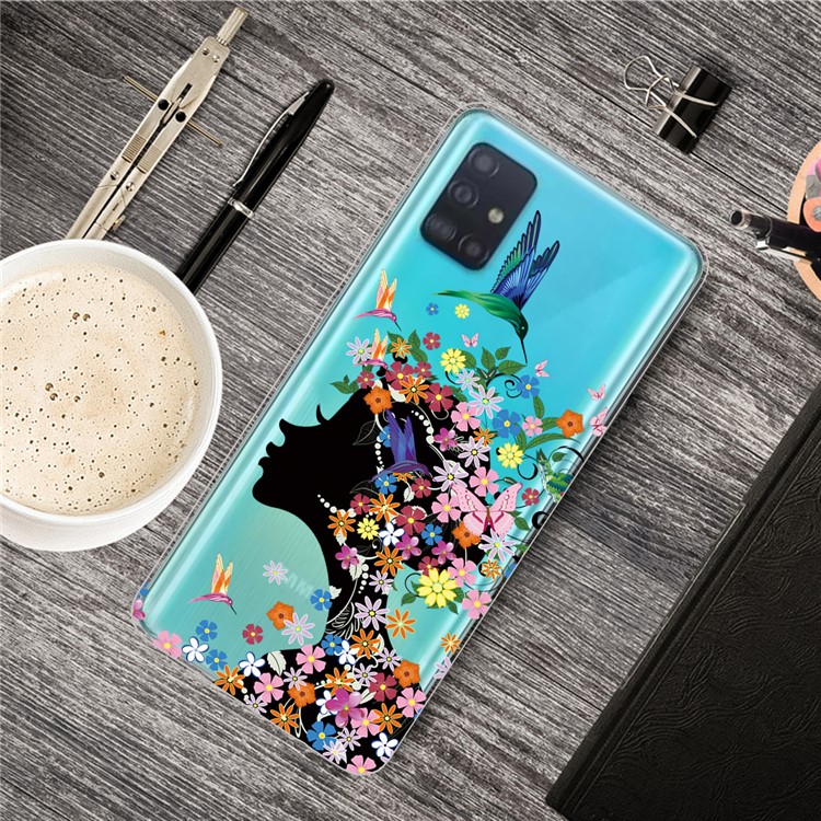 Pattern Printing IMD TPU Back Case for Samsung Galaxy A71 - Flowered Beauty-5