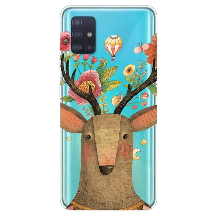 Pattern Printing IMD TPU Back Case for Samsung Galaxy A71 - Elk-1