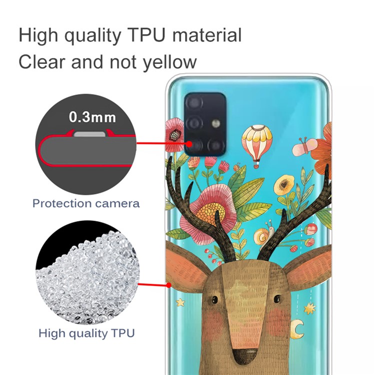 Pattern Printing IMD TPU Back Case for Samsung Galaxy A71 - Elk-2